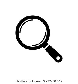 Magnifying glass icon for search, zoom, and exploration concepts. Vector illustration of a simple magnifying glass icon.