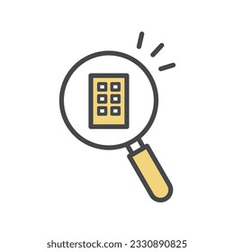 
Magnifying glass icon for searching condominiums, apartments, properties, rental, buying and selling