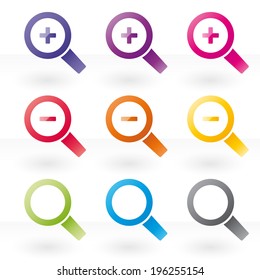 magnifying glass icon set