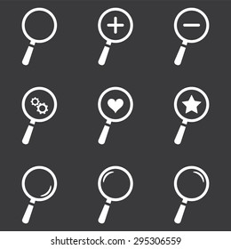 magnifying glass icon set