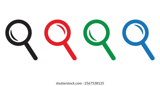 Magnifying glass icon set , magnifier sign. Search icon set . Vector illustration design eps 10 