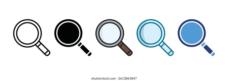 Magnifying Glass Icon Set Multiple Style Collection