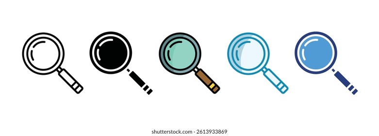 Magnifying Glass Icon Set Multiple Style Collection