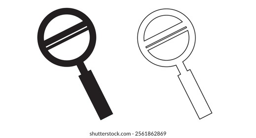 Magnifying Glass icon set. Search sign. Flat illustration of vector icon on white background