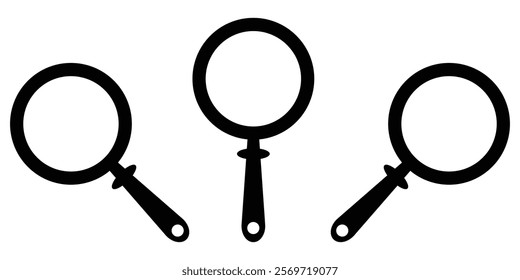 Magnifying Glass icon set. Search sign. Vector magnifying glass icon with reflection. magnifying glass symbol, search icon clip art , zoom in and zoom out symbol, Magnifying glass sign. Design Eps 10.