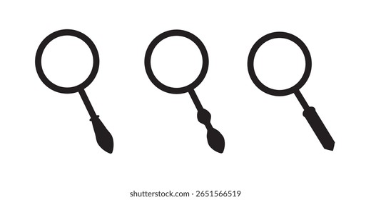 Magnifying glass icon set. Search, Research, technology and studying use for icon sign and symbols. Eps 10. 