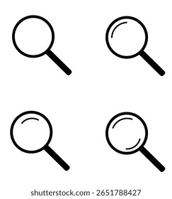 Magnifying glass icon set. Magnifying glass icon, magnifying glass icon. Search icon.