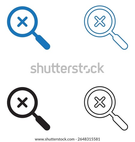 Magnifying glass icon set. Magnifying glass solid and line icon design. vector illustration, search, zoom in, zoom out icon set.