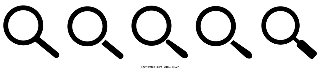 Conjunto de iconos de la luna de aumento. Ilustración del vector aislada en fondo blanco