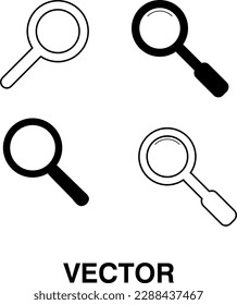 icono de la lupa de vidrio conjunto ilustración vectorial sobre fondo blanco..eps