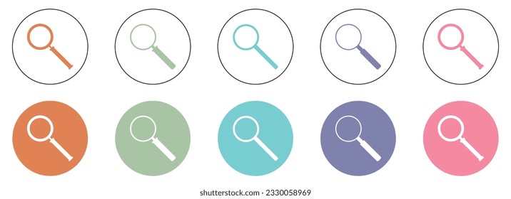 Magnifying glass icon set vector illustration