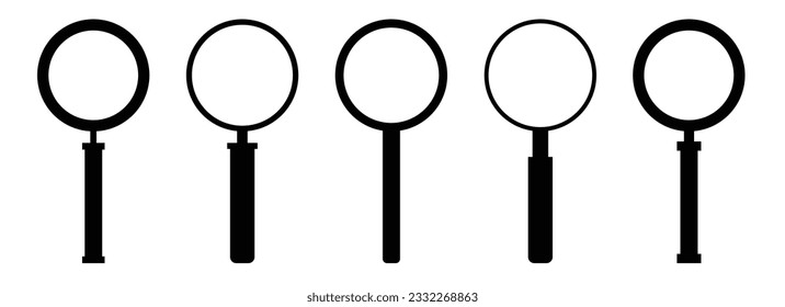 Magnifying glass icon set vector illustration