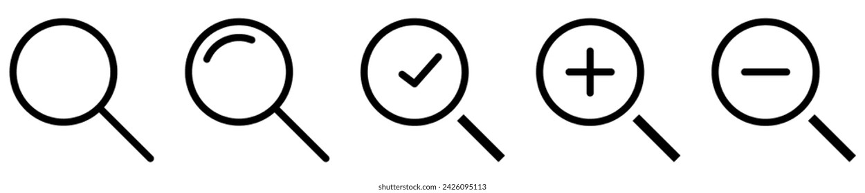 Magnifying glass icon set. Vector illustration, EPS10
