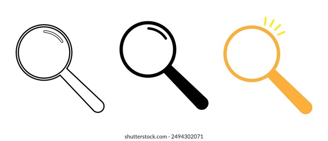 Magnifying glass icon set vector