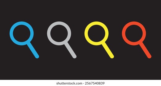 Magnifying glass icon set vector. Search loupe sign symbol illustration design eps 10 