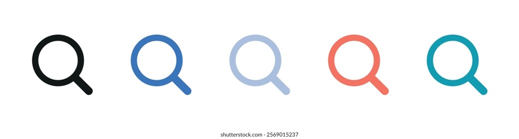 Magnifying glass icon set vector. Search Symbol.