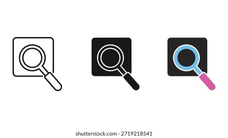 Conjunto de iconos de lupa para Web y aplicación móvil