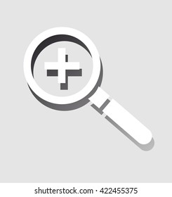magnifying glass icon with shadow