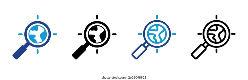 Magnifying Glass icon sheet multiple style collection