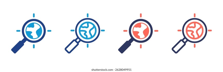 Magnifying Glass icon sheet multiple style collection