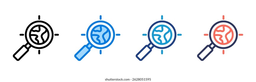 Magnifying Glass icon sheet multiple style collection