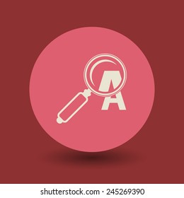 Magnifying glass icon or sign, vector illustration