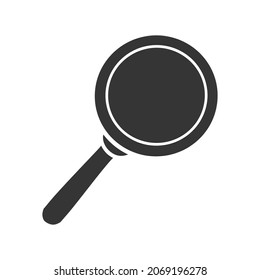 Magnifying Glass Icon Silhouette Illustration. Optical Lens Vector Graphic Pictogram Symbol Clip Art. Doodle Sketch Black Sign.