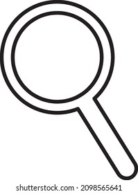 A magnifying glass icon in simple design line art vector on white background..eps