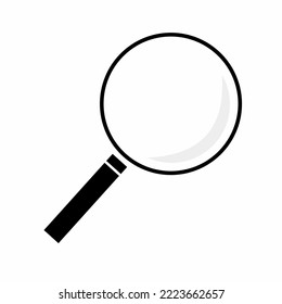 Magnifying glass icon with simple and minimalist design.