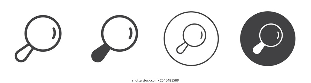 magnifying glass icon Simple outline vector logo