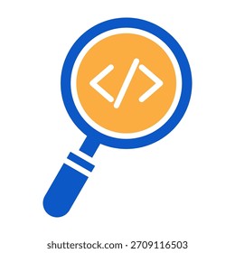Ilustración vectorial de diseño de color sólido de icono de lupa