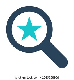Magnifying glass icon with star sign. Magnifying glass icon and best, favorite, rating symbol. Vector icon