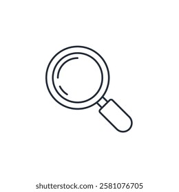 Magnifying glass icon symbol vector sign isolated on white background illustration for graphic and web design