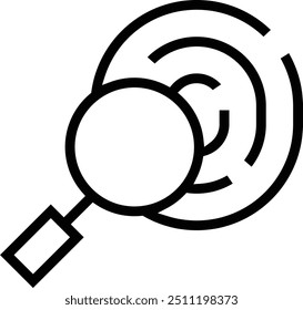 Icono de la lupa. Diseño de estilo lineal delgado aislado sobre fondo blanco
