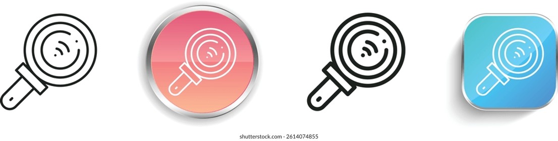 magnifying glass icon. Thin Linear, Regular and Button Style Design Isolated On White Background