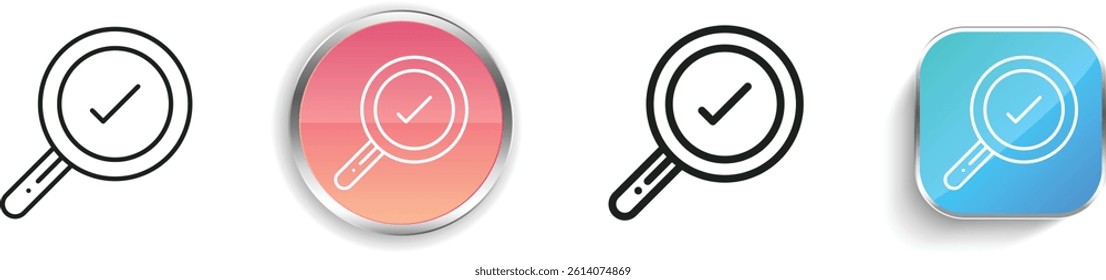 magnifying glass icon. Thin Linear, Regular and Button Style Design Isolated On White Background