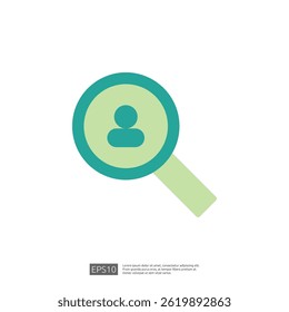 Magnifying Glass Icon for User Search Exploration with Smooth Colors and Modern Design