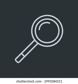 Magnifying glass icon vector with black background