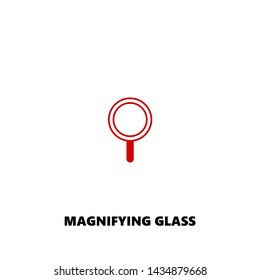 magnifying glass icon. magnifying glass vector design. sign design. red color