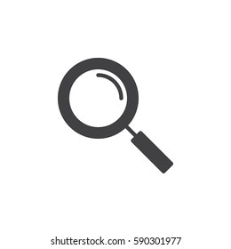 Magnifying glass icon vector, filled flat sign, solid pictogram isolated on white. Search, find symbol, logo illustration. Pixel perfect