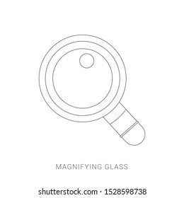 Magnifying glass icon vector flat style for search