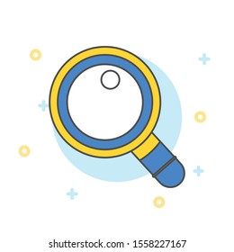 Magnifying glass icon vector flat style for search