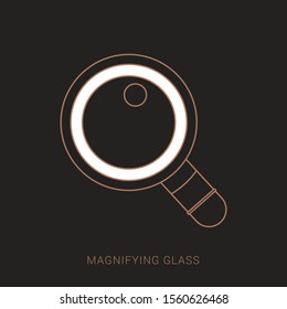 Magnifying glass icon vector flat style for search