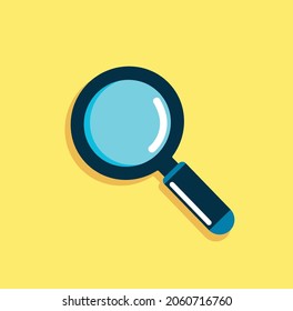 estilo plano vectorial del icono de cristal de aumento para búsqueda