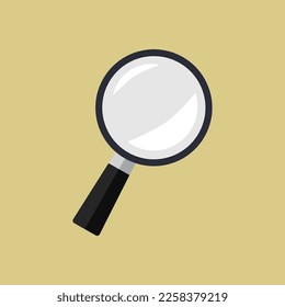 magnifying glass icon vector flat style for search, focus, zoom, business illustration, design, icon, symbol, isolated on beige background