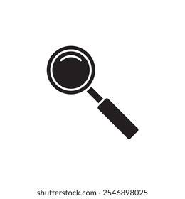 Magnifying glass icon, vector flat black Search, find symbol on white background..eps