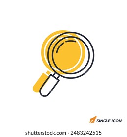 Icono de lupa Ilustración vectorial. Símbolo de lupa aislado sobre fondo blanco.