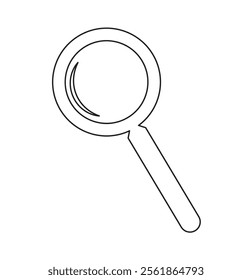 Magnifying glass icon vector illustration, lens icon with reflection in flat style. Magnifier tool symbol isolated on white background. magnifier glass symbol design for Web, UI, mobile app