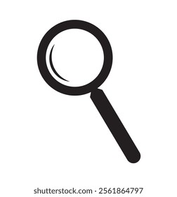 Magnifying glass icon vector illustration, lens icon with reflection in flat style. Magnifier tool symbol isolated on white background. magnifier glass symbol design for Web, UI, mobile app