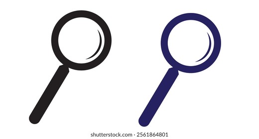 Magnifying glass icon vector illustration, lens icon with reflection in flat style. Magnifier tool symbol isolated on white background. magnifier glass symbol design for Web, UI, mobile app